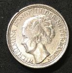 Нидерланды 1944 г. P • KM# 163 • 10 центов • королева Вильгельмина I • серебро • регулярный выпуск • MS BU*