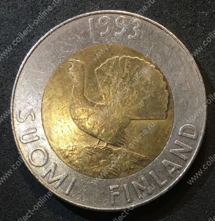 Финляндия 1993 г. • KM# 77 • 10 марок • глухарь • регулярный выпуск • AU+