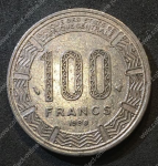 Центральноафриканский Союз 1998 г. • KM# 13 • 100 франков • гигантские антилопы • регулярный выпуск • XF