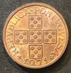 Португалия 1971 г. • KM# 595 • 20 сентаво • регулярный выпуск • MS BU ( кат. - $9 )