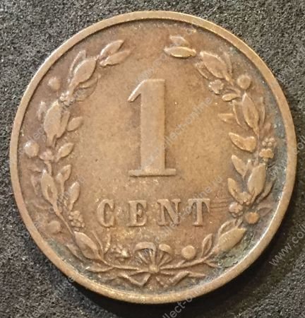 Нидерланды 1900 г. KM# 107 • 1 цент • регулярный выпуск • XF ( кат. - $10.00 )