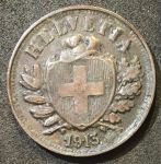 Швейцария 1913 г. B (Берн) • KM# 4.2 • 2 раппена • регулярный выпуск • AU+ ( кат.- $50,00 )