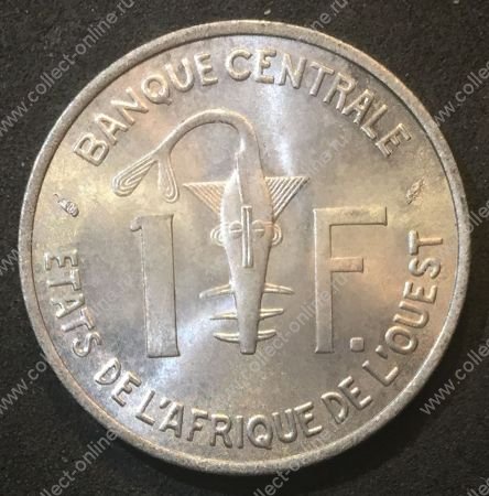 Западноафриканский Союз 1975 г. • KM# 3.1 • 1 франк • голова антилопы • регулярный выпуск • MS BU