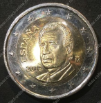 Испания 2012 г. • KM# 1151 • 2 евро • Король Испании Хуан Карлос • регулярный выпуск • MS BU ( кат.- $5,00 )