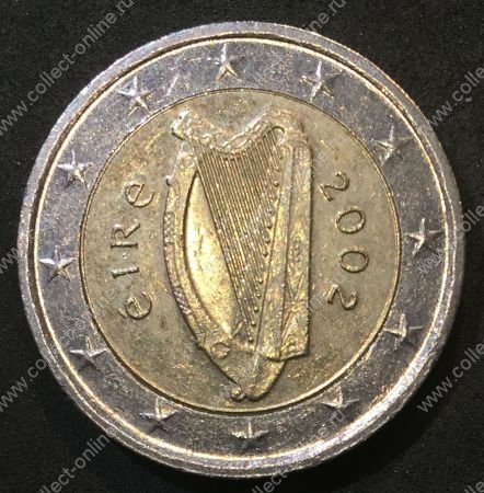 Ирландия 2002 г. KM# 39 • 2 евро • Гэльская арфа(герб страны) • регулярный выпуск • BU-