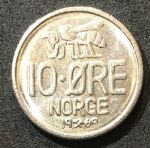 Норвегия 1969 г. • KM# 411 • 10 эре • пчела • регулярный выпуск • MS BU ( кат.- $3,00 )