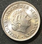 Нидерланды 1956 г. • KM# 182 • 10 центов • королева Юлиана • регулярный выпуск • MS BU ( кат.- $12,00 )