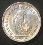 Швейцария 1943 г. B (Берн) • KM# 23 • 1/2 франка • серебро • регулярный выпуск • MS BU люкс!