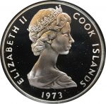 Кука о-ва 1973 г. • KM# 8 • 2 доллара • Елизавета II • Юбилей Коронации • серебро 925 - 25.7 гр. • MS BU пруф!