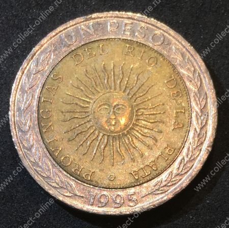 Аргентина 1994-6 гг. KM# 112.1 • 1 песо • герб страны • регулярный выпуск • +/- XF