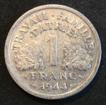 Франция 1944 г. C • KM# 902.2 • 1 франк (правительство Виши) • VF-XF