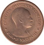 Гана 1958 г. • KM# 1 • ½ пенни • Кваме Нкрума • регулярный выпуск • MS BU