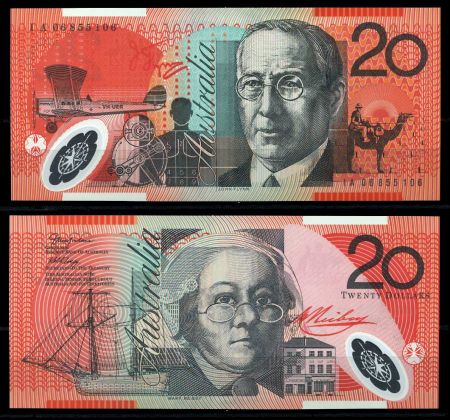 Австралия 2006 г. • P# 59d • 20 долларов • Мэри Рейби • Джон Флинн • регулярный выпуск • UNC пресс