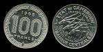 Камерун 1968 г. • KM# 14 • 100 франков • гигантские антилопы • регулярный выпуск • MS BU