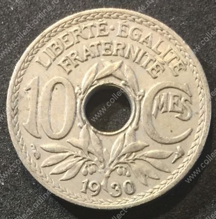 Франция 1930г. KM# 866 • 10 сантимов • MS BU