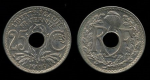 Франция 1939 г. • KM# 867b • 25 сантимов • год - "•1939•" • регулярныый выпуск • MS BU ( кат.- $5,00 )