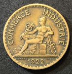 Франция 1922г. KM# 876 • 1 франк • F-VF