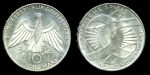 ФРГ 1972г. D KM# 131 / 10 МАРОК ОЛИМПИАДА-72 МЮНХЕН СЕРЕБРО / MS BU / ГЕРБЫ СПОРТ