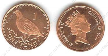 Гибралтар 1995 г. PM AA • KM# 20a • 1 пенни • Елизавета II • куропатка • регулярный выпуск • BU