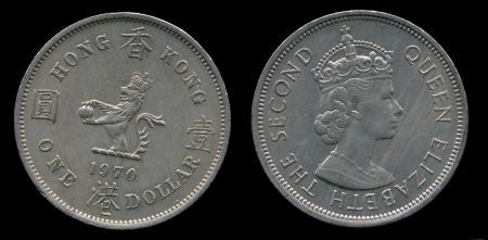 Гонконг 1970 г. H KM# 31.1 • 1 доллар • Елизавета II • регулярный выпуск • MS