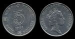 Гонконг 1985-1989 гг. • KM# 56 • 5 долларов • Елизавета II • регулярный выпуск • XF - AU