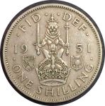 Великобритания 1951 г. • KM# 877 • 1 шиллинг • герб Шотландии • регулярный выпуск • XF