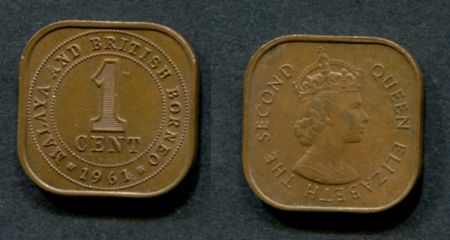 Малайя и Британское Борнео 1961 г. • KM# 5 • 1 цент • Елизавета II • регулярный выпуск • AU-UNC