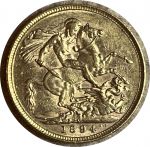 Австралия 1894 г. M • KM# 13 • соверен • королева Виктория • золото 917 - 7.99 гр. • регулярный выпуск • BU