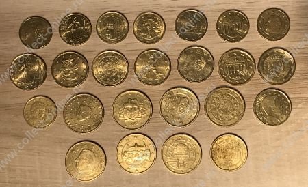Евро 2002-2017 гг. • 10,20 и 50 евроцентов • лот 24 монеты, все разные типы • XF - BU