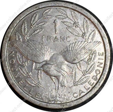 Новая Каледония 1949 г. • KM# 2 • 1 франк • птица Кагу • регулярный выпуск • BU