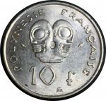 Французская Полинезия 1975 г. • KM# 8 • 10 франков • мадам "Республика" • регулярный выпуск • MS BU