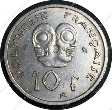 Французская Полинезия 1967 г. • KM# 5 • 10 франков • год - тип • тотемы • регулярный выпуск • BU-