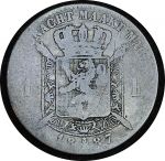Бельгия 1887 г. • KM# 29.2 • 1 франк • Леопольд II • регулярный выпуск • F-