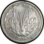 Французская Западная Африка 1948 г. • KM# 3 • 1 франк • голова антилопы • регулярный выпуск • F-