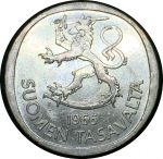 Финляндия 1966 г. S • KM# 49 • 1 марка • финский лев • серебро • регулярный выпуск • MS BU