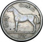 Ирландия 1962 г. • KM# 16a • полкроны(2 шиллинга и 6 пенсов) • лошадь • регулярный выпуск • AU