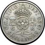 Великобритания 1950 г. • KM# 878 • флорин(2 шиллинга) • Георг VI • регулярный выпуск • VF+