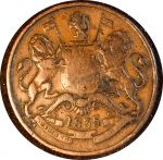 Британская Индия • Ост-Индская компания 1835 г. Бомбей • KM# 447.1 • 1/2 анны • герб компании • регулярный выпуск • F-VF