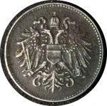 Австрия 1916 г. • KM# 2826 • 20 геллеров • регулярный выпуск • XF