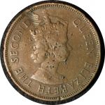 Маврикий 1956 г. • KM# 34 • 5 центов • Елизавета II • герб колонии • регулярный выпуск • F-VF*