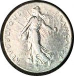 Франция 1918 г. • KM# 854 • 50 сантимов • "Марианна"-сеятельница • серебро • регулярный выпуск • AU