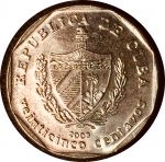 Куба 2003 г. • KM# 576.2 • 25 сентаво • герб • Тринидад • регулярный выпуск • BU ( кат. - $2 )