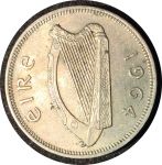 Ирландия 1964 г. • KM# 15a • 1 флорин(2 шиллинга) • лосось • регулярный выпуск • BU-