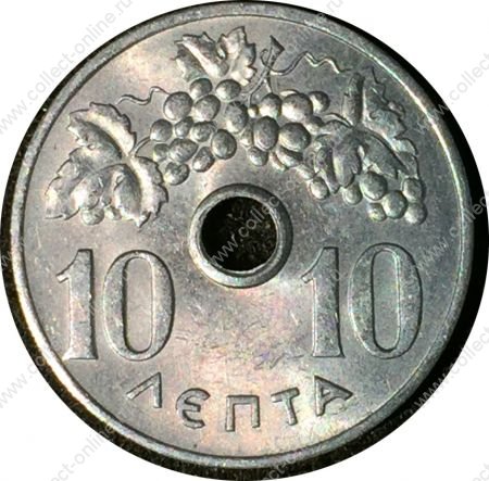 Греция 1964 г. • KM# 78 • 10 лепт • грозди винограда • регулярный выпуск • MS BU ( кат. - $15 ) (1)