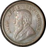 Южная Африка 1898 г. • KM# 2 • 1 пенни • герб • регулярный выпуск • AU+ (коричн.)