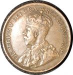 Канада 1919 г. • KM# 21 • 1 цент • Георг V • регулярный выпуск • XF+