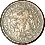 Нидерланды 1930 г. • KM# 152 • 1 цент • регулярный выпуск • XF