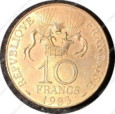 Франция 1983 г. • KM# 952 • 10 франков • 200-летие полета братьев Монгольфьер • памятный выпуск • BU-