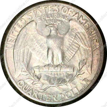 США 1945 г. KM# 164 • квотер (25 центов) • (серебро) • Джордж Вашингтон • регулярный выпуск • MS BU