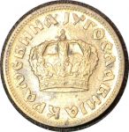 Югославия 1938 г. •KM# 19 • 1 динар • корона • регулярный выпуск • AU+ ( кат.- $6,00 )